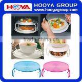 New Useful 4 in 1 Microwave Support Microwave Folding Tray Holder Round Plate Double Mat Layer thumbnail-4