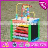 Educational Multi-function 5 in 1 Wooden Toy Baby Activity Cube W11B136-S thumbnail-4