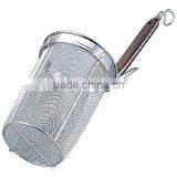 Stainless Round Bottom Udon Noodle Strainer With Wooden Handle Japanese Tebo thumbnail-3