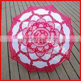 New Arrival Stock White and Rose Colors Victorian Lace Parasol thumbnail-5
