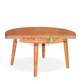 Furniture Coffee Table Vintage Style Circle Shape Combination Solid Teak Wood Natural Color thumbnail-2