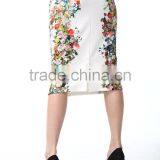 New Arrival Ivory Floarl Print Zip Fastening Back Pencil Skirt Woman Tube Skirt thumbnail-5