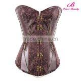 Overbust Corset Shapewear Waist Trimmer Corset Slim Women Brown Color thumbnail-4