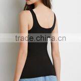 2015 New Fashion Black Stretch Knit Tank Stringer Tank Top Wholesale thumbnail-3