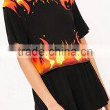 Wholesale Bulk Women Cotton Short Pajamas Summer Pyjama Set With Private Design Black PJ Set thumbnail-6