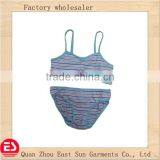 2 Pack Girl's Stropes Print Print Bedding Bra Set Lovely Teen Girl Underwear Set thumbnail-1