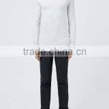 Mens Light Grey Casual t Shirts Turtle Neck Blank T-shirt Long Sleeve Cotton t Shirts thumbnail-5