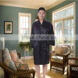Wholesale Hot Sexy Fashion Black Satin Men Bath Robe thumbnail-1