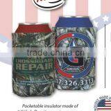USA Made Full Color Sublimated Camoflage Beverage Insulator - Features Camouflage Designs and Comes With Your Logo thumbnail-1