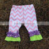 2015 New Baby Girls Easter Lime Pink Lavender Bunny Capri Top Set Easter Outfits With Matching Necklace and Bow Set thumbnail-2