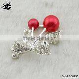 Cherry Shaped Rhinestone Brooches Crystal Pins Rhinestone Brooch Pins for Wedding Invitation Decorations thumbnail-1