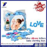 silicone teething educational toys food grade teething silicone letters