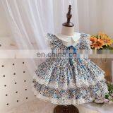 Spanish Lolita Girls Princess Dress Lace Stitching Sleeves Print Dress for Girl Birthday Party Easter Vestidos thumbnail-1