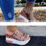 2020 Plus Size Summer Woman Slippers Sliders Heels Platform Sandals for Women And Ladies Women's Sandals thumbnail-4