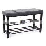 Customized Modern PVC Leather Metal Shoe Rack for Living Room at Doorway Entrance Shoe Bench thumbnail-6