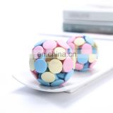 Training three colors matching macaron woven bell ball toy for cat interactive