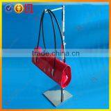 Floor standing hang bag display rack with hooks