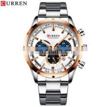 CURREN 8355 Newest Black Stainless Steel Quartz Wrist Watch For Men 24 Hours Display Watches Wholesale thumbnail-3