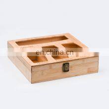 New Bamboo Wood Home Hanging Storage Rack, Ziplock Food Bag Storage Box Organizer Top Open for Kitchen Tabletop Plastic Drawer thumbnail-1