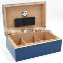 Custom high gloss finished wholesale modern okoume solid  fancy humidor cigar wooden luxury cigar humidor