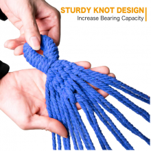 Outdoor Hanging Chair Hammock Adjustable Rope Steel Frame With Powder Coated Canvas and Cotton Fabric For Park Bedroom Use thumbnail-2