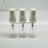 3ml clear glass vial with plastic pump sprayer,cosmetic perfume glass vial