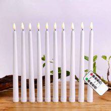 Outdoor-Ready Plastic Flameless Taper Candles Weatherproof, Flickering for Patio/Garden Decor