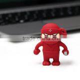 Red Ninja Shape 1gb / 2gb / 4gb / 8gb Custom PVC OTG USB Flash Drive