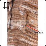 Factory Direct Wholesale Price Lady's Rabbit Knitted Fur Waistcoat With Fur Tassels thumbnail-3