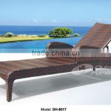 Outdoor Rattan Plastic Brown Color Sun Lounger(DH-8017)