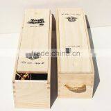 High End Custom Logo Printed Single Pine Wood Wine Gift Box thumbnail-4