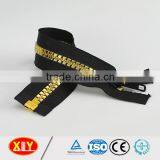 High Quality Black Tape Gold Teeth Open End Plastic Zipper thumbnail-1