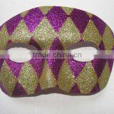 PVC Eye Mask With Neon Checked Glitter for Party Decoration
