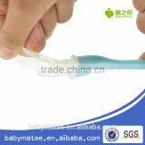 Babymatee 2015 Newest Top Quality Soft BPA Free Baby Feeding Spoon/Silicone Kid Spoon With PP Handle thumbnail-1