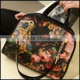 2014 new female bag and painting painting the roses retro package bag printed portable bag