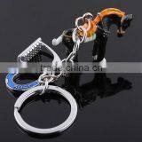 Promotion Hard Pvc Black Horse Zine Alloy Lover Key Ring thumbnail-1