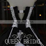 Real Works Strapless Black and White Wedding Dresses 2015 Ball Gown thumbnail-6