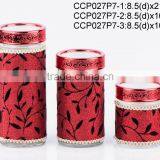 CP027P5 Round Glass Jar With Leather Coating thumbnail-3