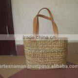 New Produts! Eco-friendly Water Hyacinth Handbag With Leather Handles, Fashionable Looking, Cheap Price, From Vietnam thumbnail-2