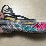Women's Shoes Old Peking Flower Embroidered Lace Up Linen Cotton Cloth Walking Flat Shoes Oxford Sole thumbnail-5