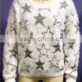 Nylon/lurex,fluffy and Shinny Effect,star Intarsia Sweater thumbnail-1