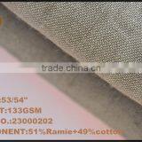 Cheap Price Ramie and Cotton Interwoven Fabric and Light Weight Hand Feel Soft for Shirt and Home Textile thumbnail-2