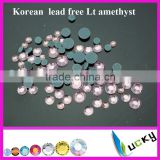Korean quality flat back hot fix rhinestones lead free lt amethyst