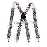 High Quality Girls Pants Jeans Suspenders Leopard Printed X Shape Suspenders thumbnail-1