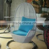 Hot sell all weather outdoor indoor furniture garden white wicker hanging metal rattan swing chairs
