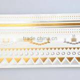 Wholesale Shiny Foil Temporary Tattoos Flash Gold Body Art Tattoos Water Transfer Fake Jewelry Tattoos Factory thumbnail-2