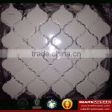 IMARK Pure White Color Arabesque Lantern Pattern Porcelain Mosaic Tile/Backsplash Tile/Polished Tile