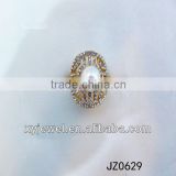 Latest design pearl ring with crystal stone and gold plating