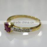 Ruby Diamond Ring In 14K Gold thumbnail-5
