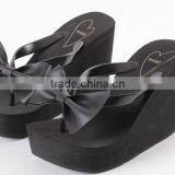 2015 Women's Fashion Bowknot Wedge Platform Thongs Flip Flops Sandals Shoes thumbnail-1